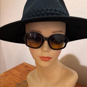 Giorgio Armani Y2K Black Frame Sunglasses with Brown Gradient Lenses